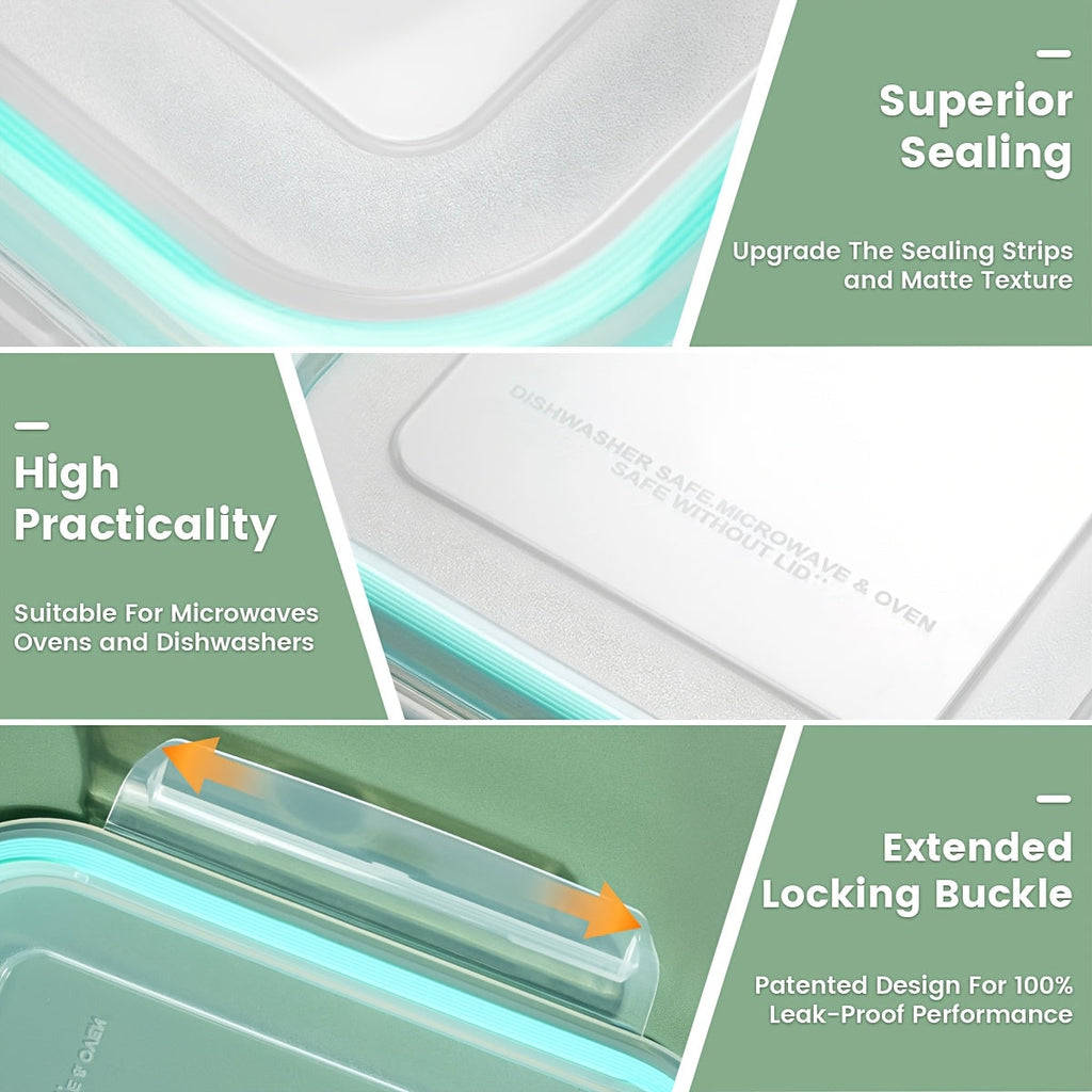 16-Piece Glass Food Storage Containers with Lids – Durable Set