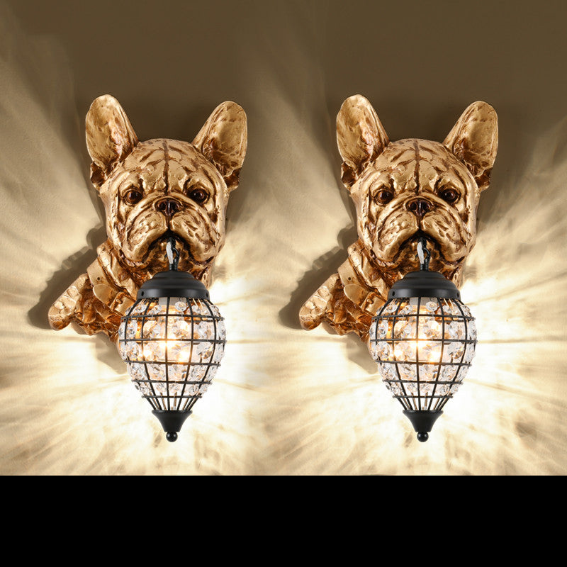 American Vintage Animal Head Living Room Sofa Backdrop Decorative Lamp