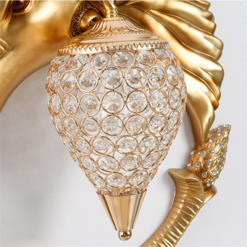 American Vintage Animal Head Living Room Sofa Backdrop Decorative Lamp