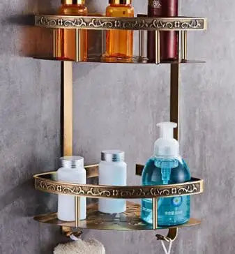 DecorBites™ Antique Bronze Carved Bathroom Accessories Set: Towel Rack, Paper Holder, Toilet Brush Holder, Hooks