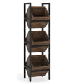 Rustic Farmhouse Industrial 3 Bin 36 Bottle Wine Rack Storage Display Shelf