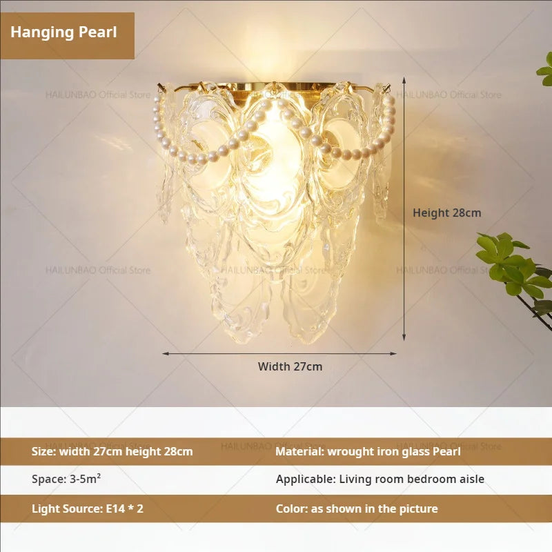DecorBites™ Luxe Crystal Glass Wall Lamp for Aisle, Living Room, Bedroom & Corridor Lighting