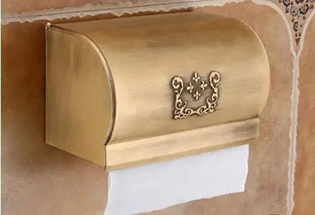 DecorBites™ Antique Bronze Carved Bathroom Accessories Set: Towel Rack, Paper Holder, Toilet Brush Holder, Hooks