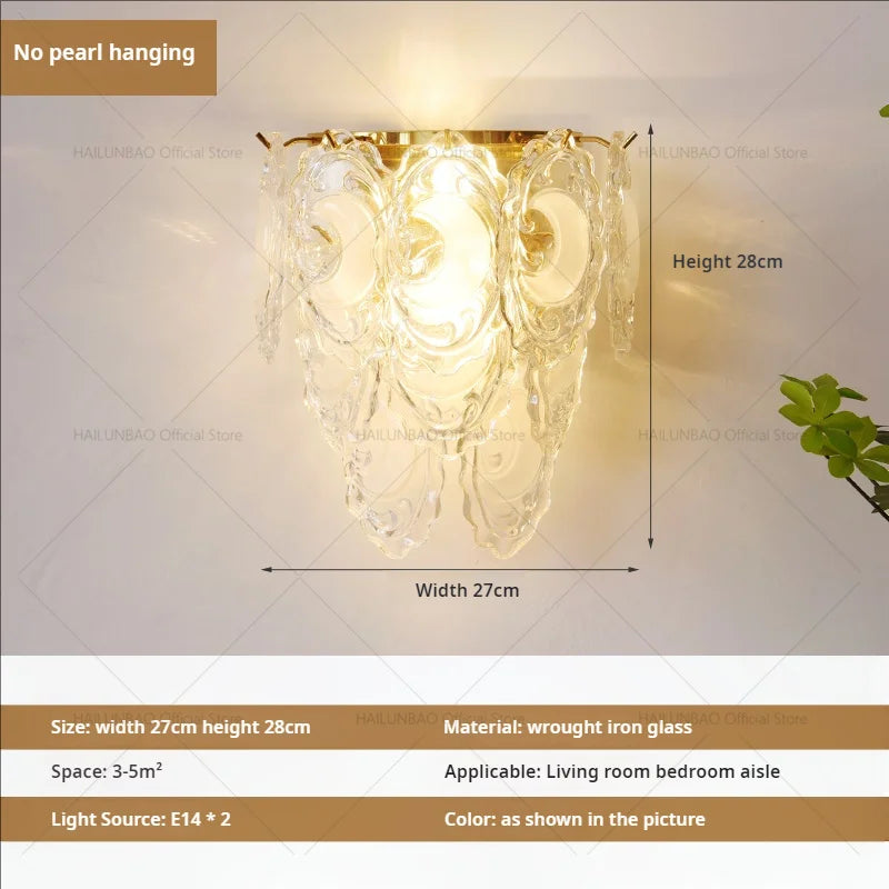 DecorBites™ Luxe Crystal Glass Wall Lamp for Aisle, Living Room, Bedroom & Corridor Lighting