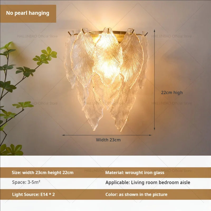 DecorBites™ Luxe Crystal Glass Wall Lamp for Aisle, Living Room, Bedroom & Corridor Lighting
